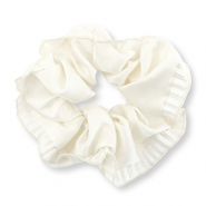 Scrunchie-Stoff Haargummi Seidig Off white