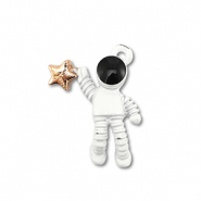 Metall Anh&auml;nger Enamel Astronaut Gold-white-black
