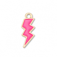 Metall Anh&auml;nger Enamel Blitz Gold-fuchsia pink