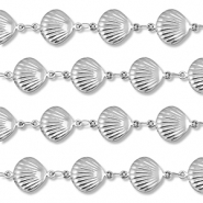 Stainless Steel - Rostfrei Stahl Schmuckzubeh&ouml;r Gliederkette Muschel Silver