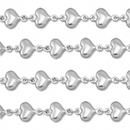 Stainless Steel - Rostfrei Stahl Schmuckzubehör Gliederkette Herz Silver