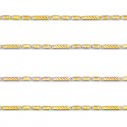 Stainless Steel - Rostfrei Stahl Schmuckzubehör Gliederkette Flach Gold