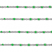 Stainless Steel - Rostfrei Stahl Schmuckzubehör Gliederkette 1mm Silver-green