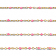 Stainless Steel - Rostfrei Stahl Schmuckzubehör Gliederkette 1mm Gold-pink
