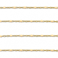 Stainless Steel - Rostfrei Stahl Schmuckzubehör Gliederkette 1mm Gold-nude peach