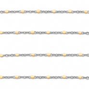 Stainless Steel - Rostfrei Stahl Schmuckzubehör Gliederkette 1mm Silver-nude peach