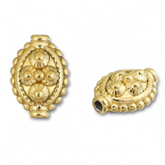 Stainless Steel - Rostfrei Stahl Perlen Oval mit Punkte Gold