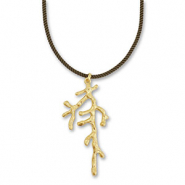 Statement Ketten Kordel mit Koralle Dark green-gold