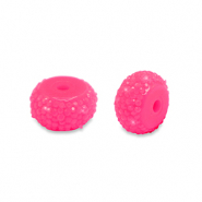 Resin Perlen Rondell 10mm Neon pink
