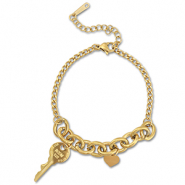 Armbänder aus Stainless Steel - Rostfreiem Stahl Schlüssel Gold