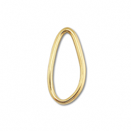 Stainless Steel - Rostfrei Stahl Schmuckzubeh&ouml;r Zwischenst&uuml;ck Oval Gold