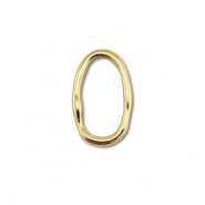 Stainless Steel - Rostfrei Stahl Schmuckzubeh&ouml;r Zwischenst&uuml;ck Oval Gold