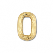 Stainless Steel - Rostfrei Stahl Schmuckzubeh&ouml;r Zwischenst&uuml;ck Oval Gold