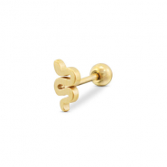 Ohrpiercing aus Stainless Steel - Rostfreiem Stahl Schlange Gold