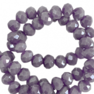 Top Glas Facett Perlen 6x4 mm rondellen African purple-pearl shine coating