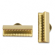 Stainless Steel - Rostfrei Stahl Schmuckzubeh&ouml;r Lintklemme 16mm Gold