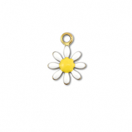Stainless Steel - Rostfrei Stahl Anh&auml;nger Blume Gold-white-yellow