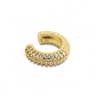 Ohrringe aus Stainless Steel - Rostfreiem Stahl Ear Cuff mit Zirkonia Gold-crystal