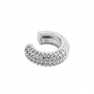 Ohrringe aus Stainless Steel - Rostfreiem Stahl Ear Cuff mit Zirkonia Silver-crystal