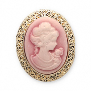 Broschen Kamee Oval Gold-vintage pink