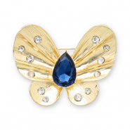 Broschen Schmetterling Gold-dark blue-transparent