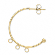 Stainless Steel - Rostfrei Stahl Schmuckzubehör Ohrringe Creolen mit 3 Ösen Gold