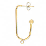 Stainless Steel - Rostfrei Stahl Schmuckzubehör Ohrringe / Ohrstecker Lang Oval mit Öse Gold