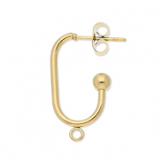 Stainless Steel - Rostfrei Stahl Schmuckzubehör Ohrringe / Ohrstecker Lang Oval mit Öse Gold