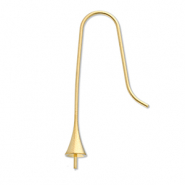 Stainless Steel - Rostfrei Stahl Schmuckzubehör Ohrringe / Ohrhänger mit Endkappe Gold