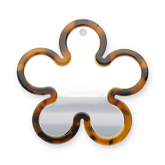 Statement-Anhänger Spiegel Blume Brown-black