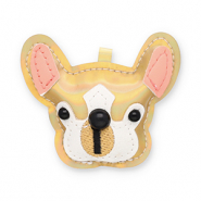 Statement-Anhänger Hund Gold holographic-white-black-salmon pink