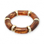 Resin-Armb&auml;nder Gold-transparent amber brown