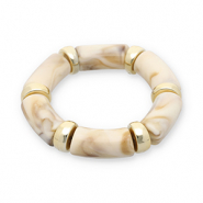 Resin-Armb&auml;nder Gold-off white-beige