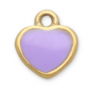 Stainless Steel - Rostfrei Stahl Anhänger Herz Gold-lilac