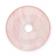 Naturstein Anhänger Achat Donut 16mm Pink-transparent
