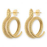 Ohrringe aus Stainless Steel - Rostfreiem Stahl Ohrstecker Schlange Gold