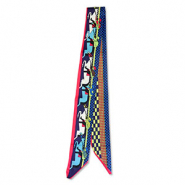 Bandana Schal mit Pferde Blue-red-yellow