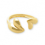Ringe aus Stainless Steel - Rostfreiem Stahl Herzen Gold