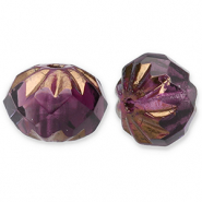 B&ouml;hmische Perlen FPB Rund 10x7mm Amethyst-bronze