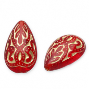 Acrylperlen Tropfenform Red-gold