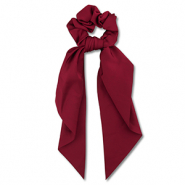 Scrunchie-Stoff Haargummi mit langem Band Dark red