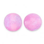 6 mm Acrylperlen mit Glitzer Lilac pink-turquoise