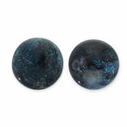 8 mm Acrylperlen mit Glitzer Black-turquoise