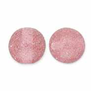 12 mm Acrylperlen mit Glitzer Mauve pink-silver