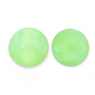 12 mm Acrylperlen mit Glitzer Light green-turquoise