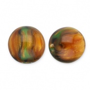 Resin Perlen mit Glitzer 12mm Burnt orange-gold-green
