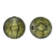12 mm Acrylperlen Rund Olive green