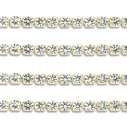 Strass Ketten aus Stainless Steel - Rostfreiem Stahl 4mm Gold-crystal