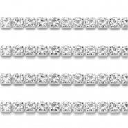 Strass Ketten aus Stainless Steel - Rostfreiem Stahl 3mm Silver-crystal