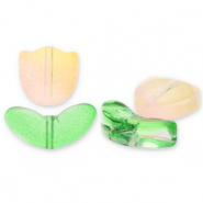 Glasperlen Tulpe Peach pink-green